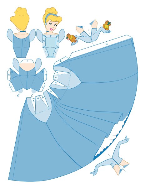 3д принцессы Дисней из бумаги