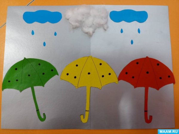 Аппликация зонтик