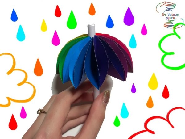 Зонтик из цветной бумаги объёмные