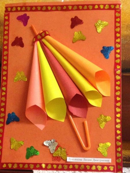 Зонт аппликация объемная