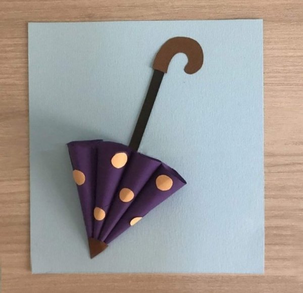 Аппликация зонтик объемный