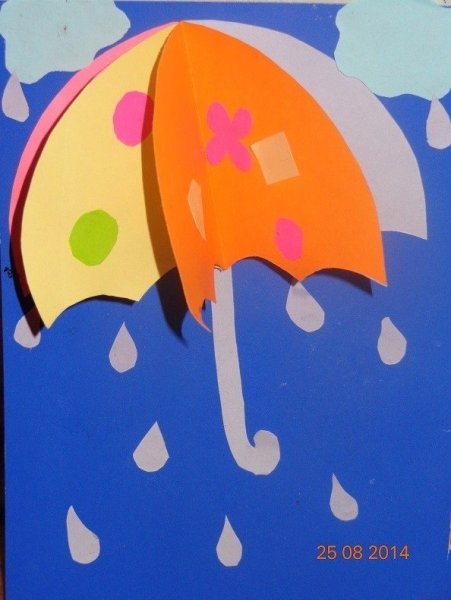 Зонтик из цветной бумаги