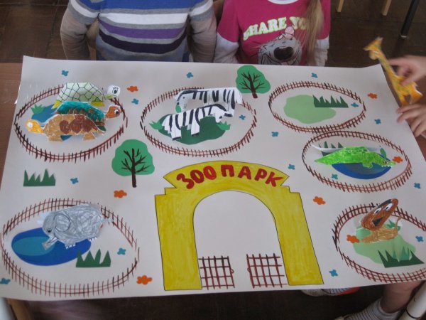 Аппликация на тему зоопарк