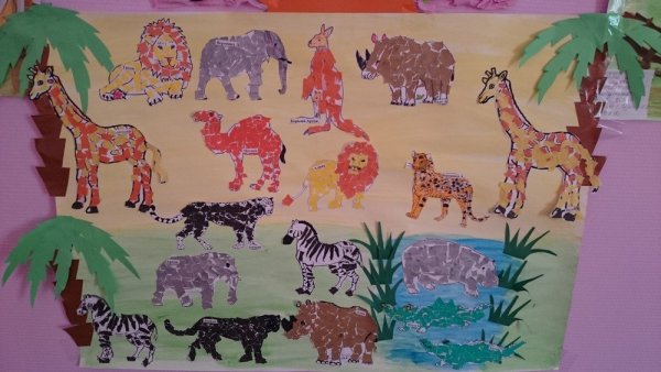 Аппликация "мир животных"