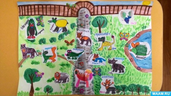 Аппликация на тему зоопарк