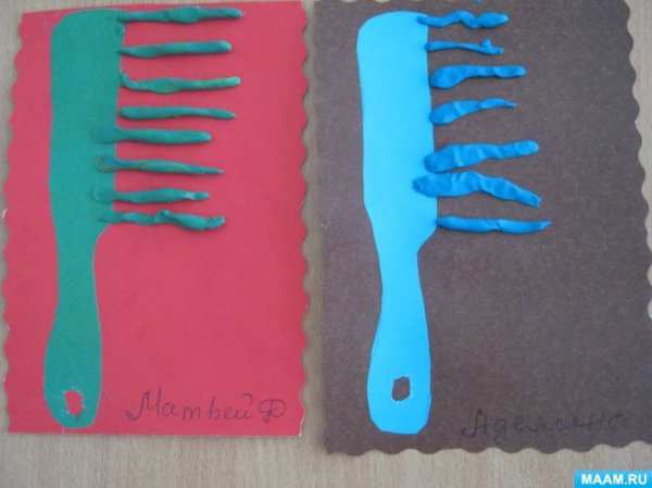 Лепка расческа в средней группе