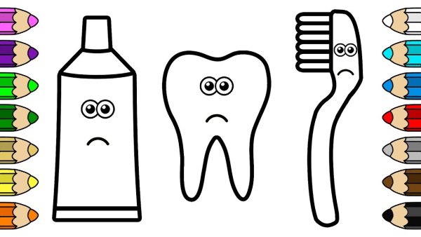 Зубная щетка трафарет для детей