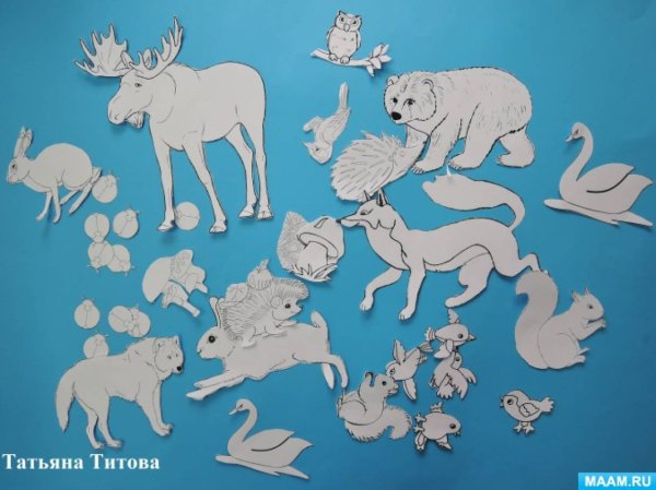 Аппликация Лесные животные старшая группа