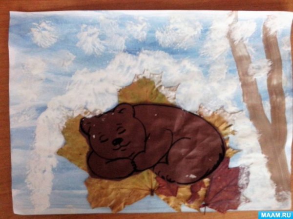 Рисование медведь в берлоге старшая группа