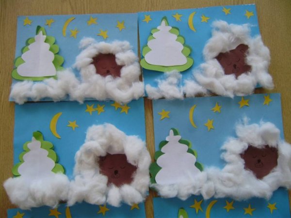 Аппликация на зимнюю тему в средней группе