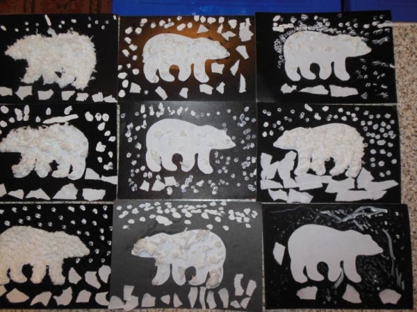 Аппликация животные севера старшая группа