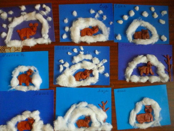 Лепка звери зимой старшая группа