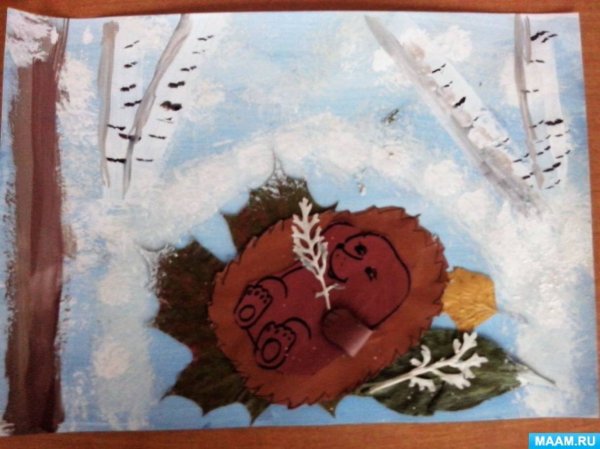 Аппликация в подготовительной группе зимой