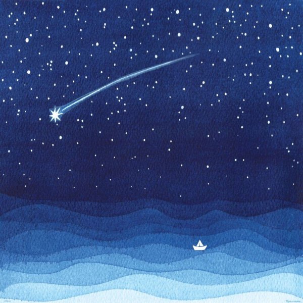 Звездное небо акварель