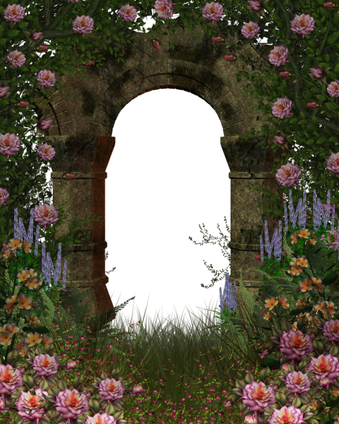 Каменная арка с розами