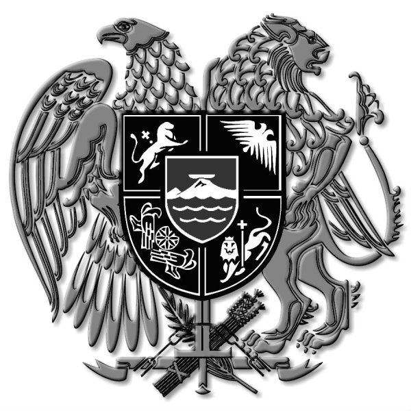 Герб Армении черно белый