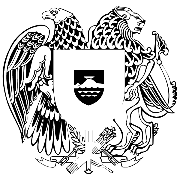 Герб Армении черно белый