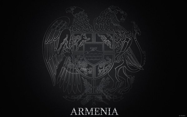 Армянский герб на черном фоне