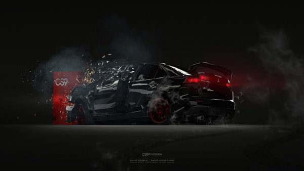 Разбитый автомобиль арт
