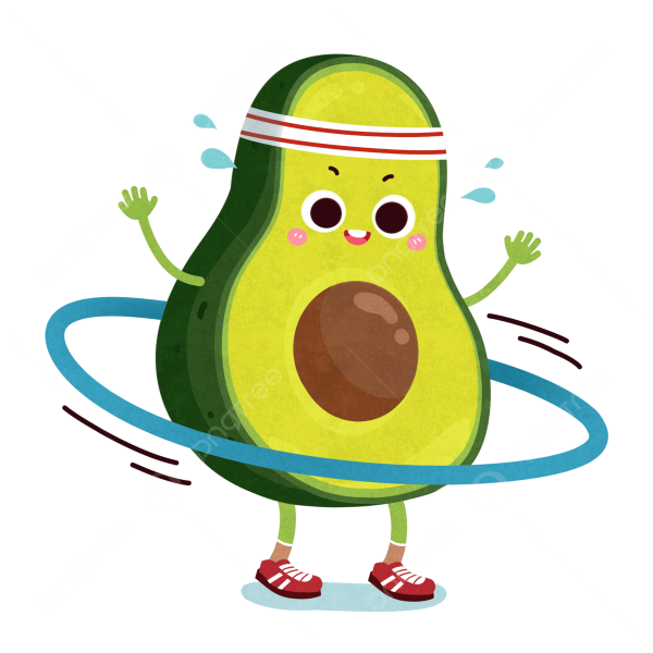 Авокадо мультяшный спорт