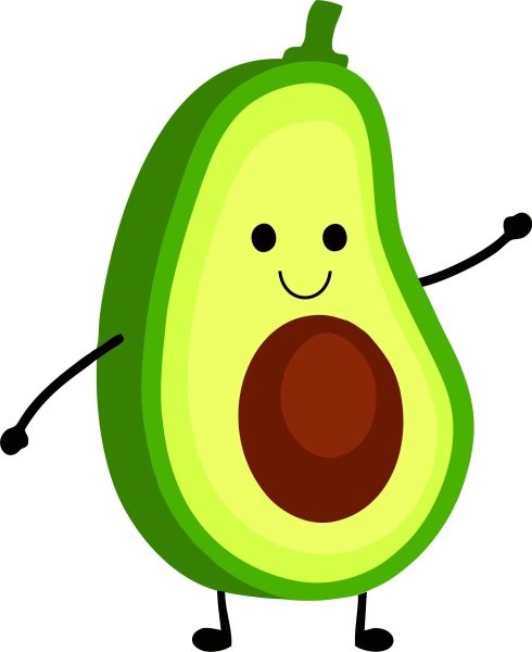 Спортивный авокадо мультяшный