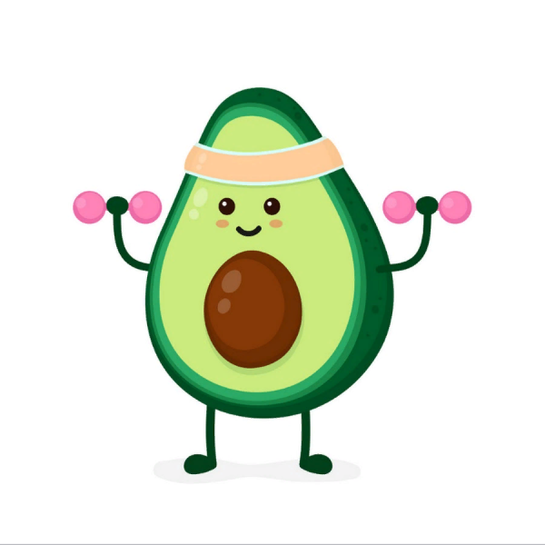 Авокадо мультяшное