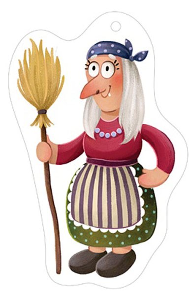 Баба Яга на белом фоне