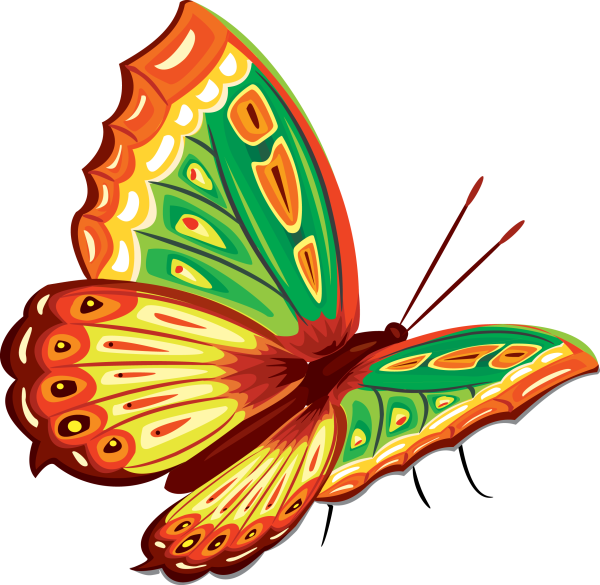 Бабочки детские на прозрачном фоне