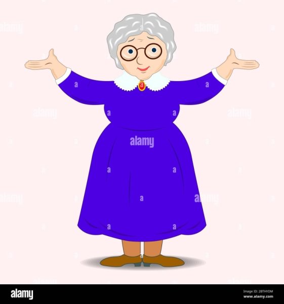 Мультяшная бабушка в очках