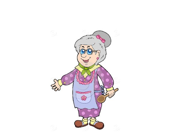 Бабушка на прозрачном фоне