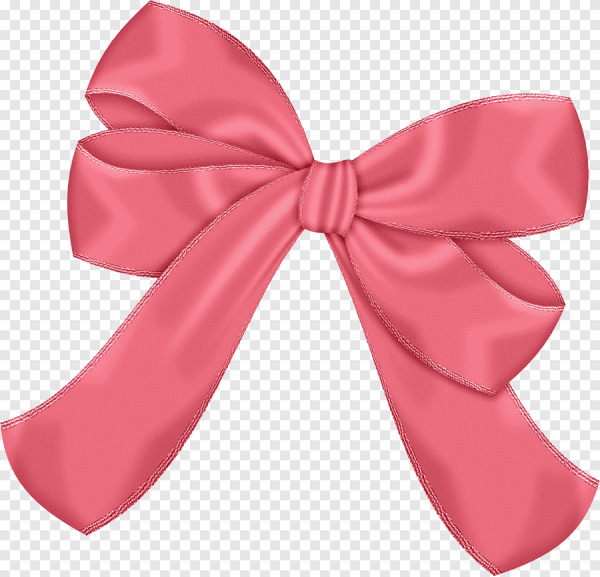 Розовый бантик на прозрачном фоне