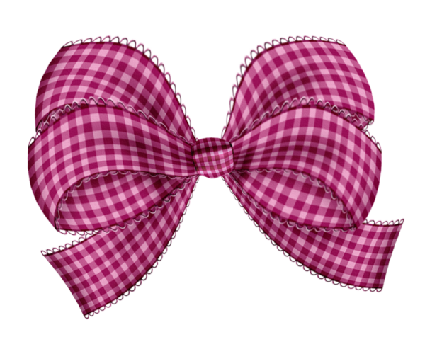 Розовый бант в клетку