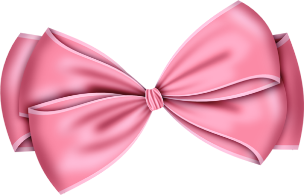 Розовый бантик на прозрачном фоне