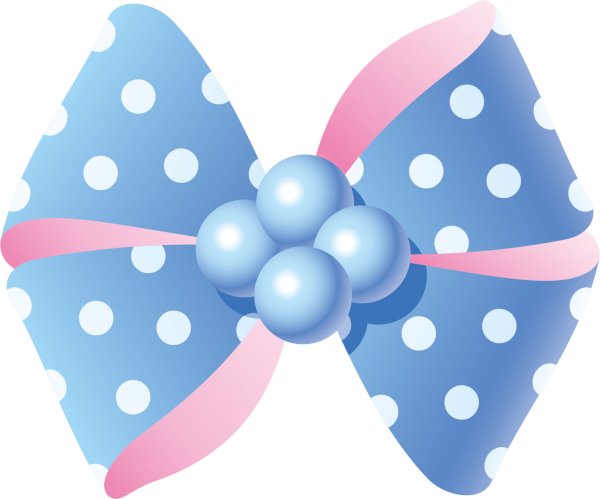 Бантик в горошек на прозрачном фоне