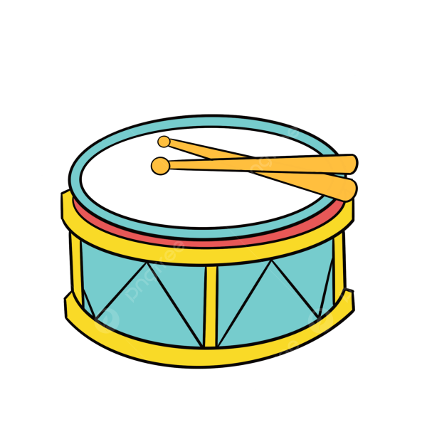 Барабан детский на белом фоне