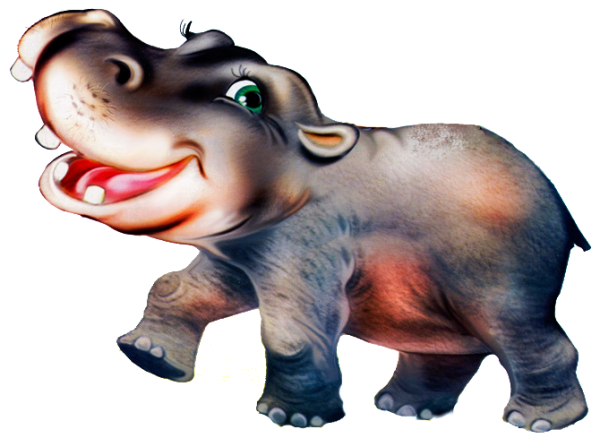 Бегемот на прозрачном фоне