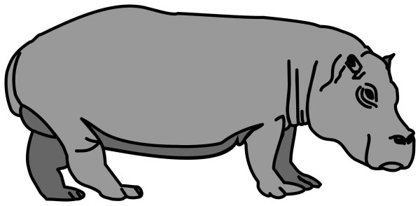 Гиппопотам рисунок