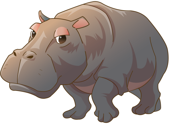 Бегемот гиппопотам мультяшный
