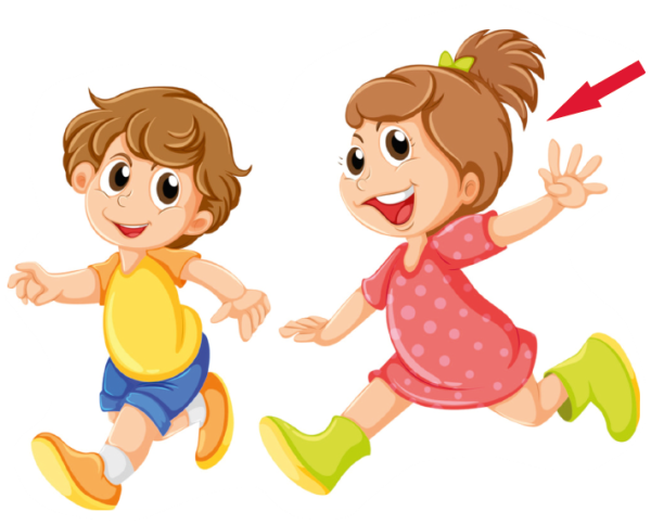 Дети бегут на прозрачном фоне