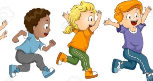 Дети бегут на прозрачном фоне