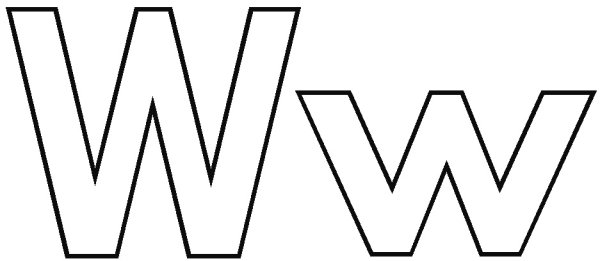 Трафарет буквы w
