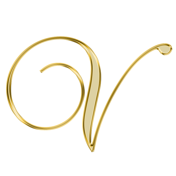 Красивые золотые буквы