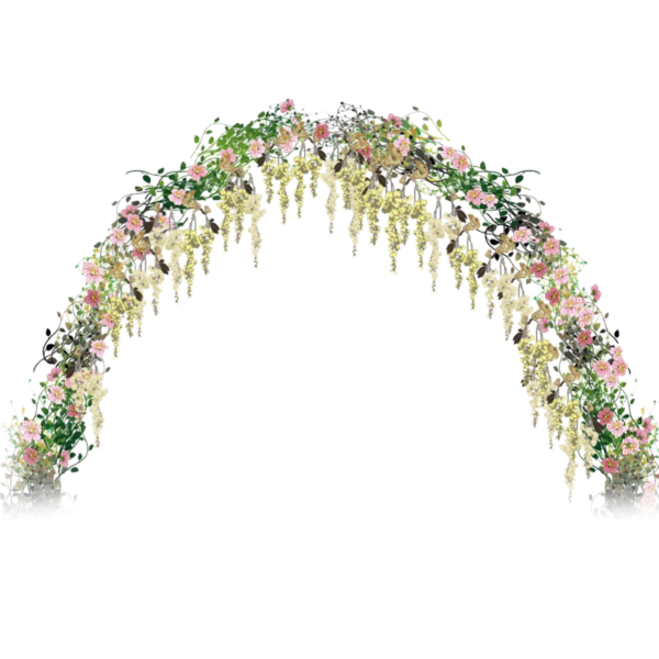 Арка из цветов на прозрачном фоне