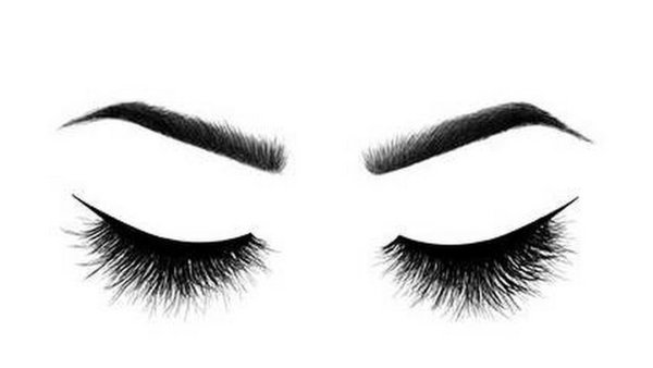 Ресницы и брови на прозрачном фоне