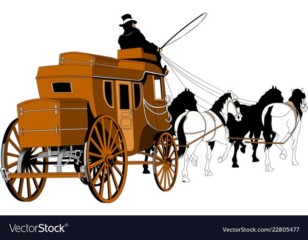 Карета на белом фоне