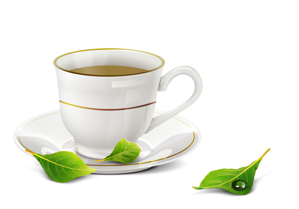 Кружка чая на белом фоне