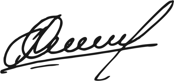 Подпись на белом фоне