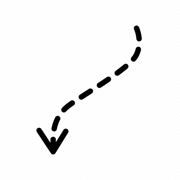 Изогнутая пунктирная стрелка