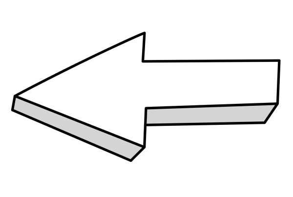 Объемная белая стрелочка
