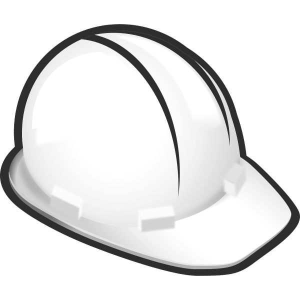 Каска строительная сбоку вектор